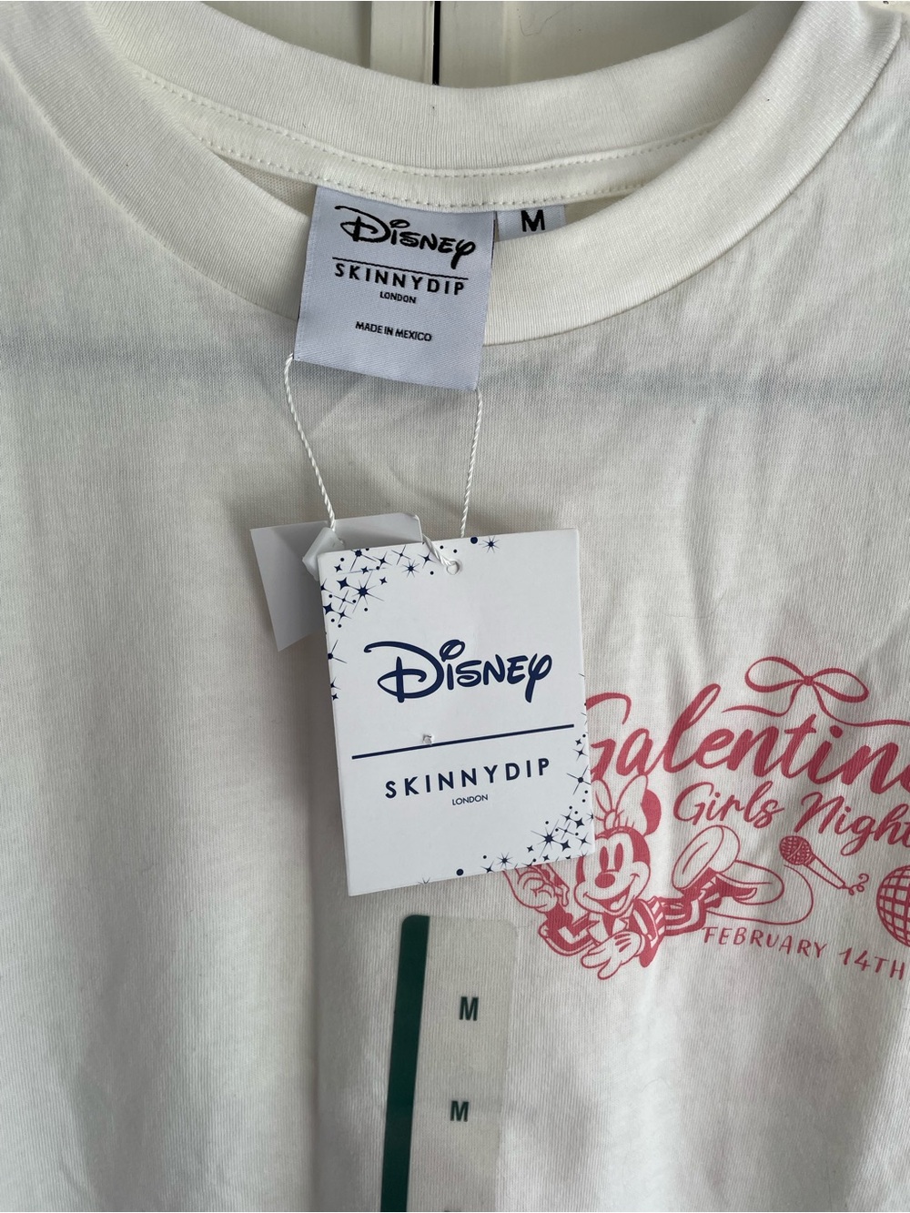 Disney x Skinny Dip London White 'Galentines Girls Night' Graphic T-Shirt Tee M - Picture 7 of 9